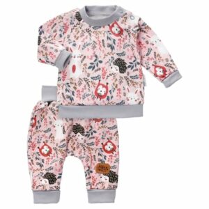 Baby Sweets 2tlg Set Shirt + Hose Lieblingsstücke Tierwelten grau rosa