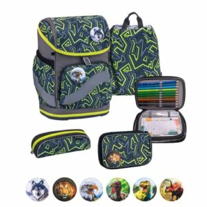 Belmil Schulranzen Premium Smarty Plus Set 5-teilig Iguana