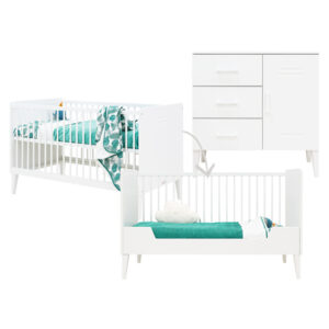 Bopita Babyzimmer Locker 2-teilig 70 x 140 cm umbaubar weiß