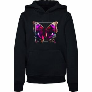 F4NT4STIC Hoodie Pink Schmetterling HOODIE UNISEX schwarz