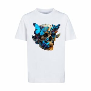 F4NT4STIC T-Shirt Schmetterling Skull TEE UNISEX weiß