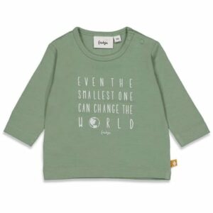 Feetje Langarmshirt World Welcome To Earth Groen