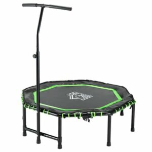 HOMCOM Fitness-Trampolin mit Höhenverstellbarer Haltegriff schwarz