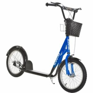 HOMCOM Kinderroller mit Vorderkorb blau