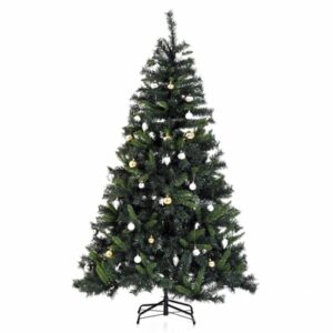 HOMCOM Tannenbaum inkl. Christbaumkugeln grün