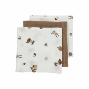 MEYCO Mullwindeln 3er Pack Forest Animals - Toffee - 70 x 70 cm