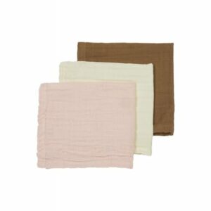 MEYCO Musselin Spucktücher 3er-Pack Uni Offwhite/Sand/Toffee