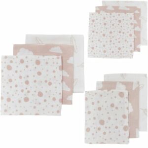 MEYCO Musselin Starterset 9er-pack Clouds/Dots/Feathers - Pink