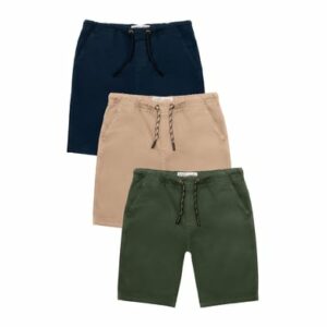 MINOTI 3er-Pack Shorts Dunkelblau/Khakigrün/Steingrau