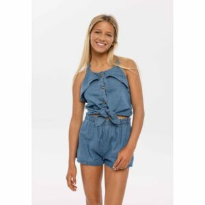 MINOTI Top und Shorts im Set Denim-Blau