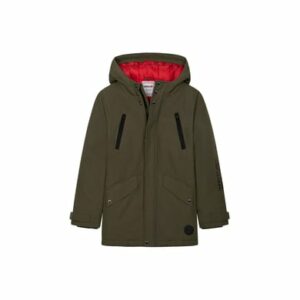 MINOTI Winterjacke mit Windschutz Khakigrün/Rot