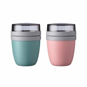 Mepal Lunchpot Mini Ellipse 300 + 120 ml 2er Set türkis-rosa