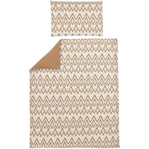 Meyco Bettwäsche Kinderbett 120 x 150 cm Ikat Sand / Uni Toffee