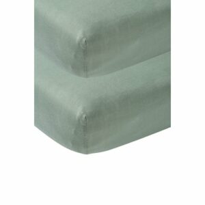 Meyco Jersey Spannbettlaken 2er Pack 60 x 120 cm stone green