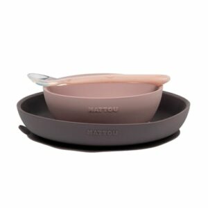 Nattou Esslern set 3 teilig rosa /grau