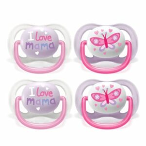 Philips Avent Schnuller ultra air SCF080/02 Collection Happy 0-6m Girl Mama/Butterfly im Doppelpack