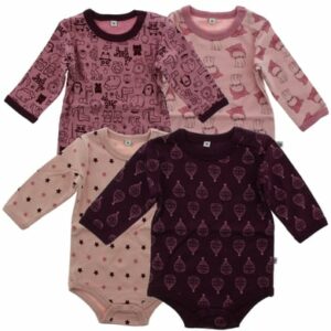 Pippi Langarm Body 4er-Pack lilac