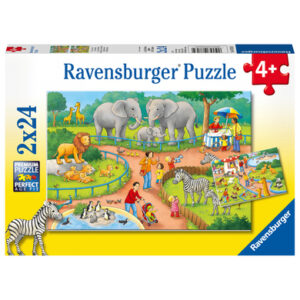 Ravensburger Puzzle 2x24 - Ein Tag im Zoo