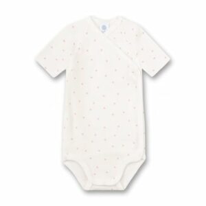 SANETTA Wickelbody kurzarm white pebble