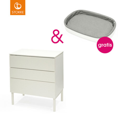 STOKKE® Sleepi™ Kommode Dresser weiß mit Gratis Sleepi™ Wickelaufsatz