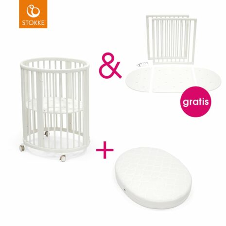 STOKKE® Sleepi™ Mini V3 weiß inkl. Matratze mit Gratis Kinderbett Umbausatz V3