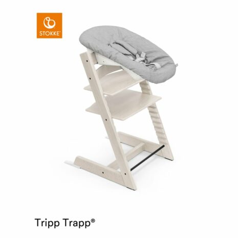 STOKKE® Tripp Trapp® Hochstuhl Buche Whitewash inkl. Newborn Set™ Grey