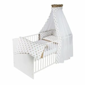 Schardt Komplettbett Classic White Big Stars beige 70 cm x 140 cm