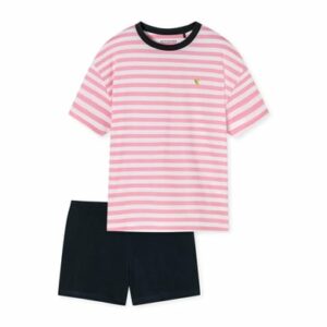 Schiesser Pyjama Rosa/Weiß/Dunkelblau