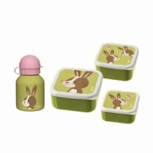 Sigikid Snackboxen + Trinkflasche 4er Set grün