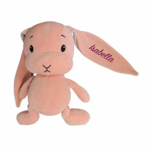 Tanjo Kuscheltier Hase mit Name bestickt 20 cm rosa