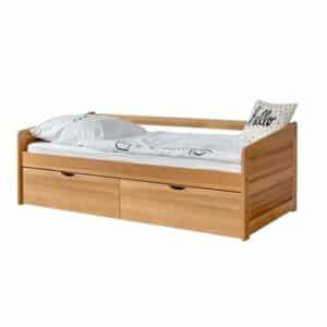 TiCAA Sofabett Micki Buche natur mit 2 Schubladen