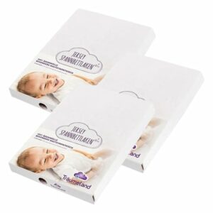 Träumeland Spannbetttuch Jersey weiß 40 x 90 cm 3er Pack