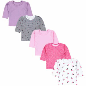 TupTam Baby Mädchen Langarmshirt 5er Set dunkelblau/rosa