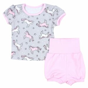 TupTam Baby Mädchen Sommer Bekleidung T-Shirt Shorts Set rosa/grau