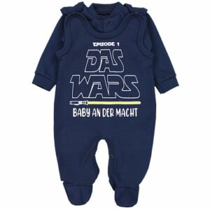 TupTam Baby Strampler Set mit Spruch dunkelblau