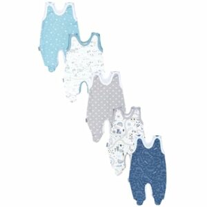 TupTam Baby Strampler mit Aufdruck Spruch 5er Pack blau