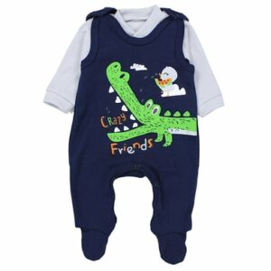 TupTam Baby Unisex Strampler-Set mit Aufdruck Spruch 2-tlg dunkelblau