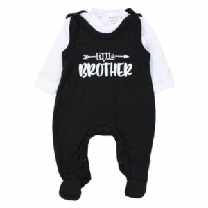 TupTam Baby Unisex Strampler-Set mit Aufdruck Spruch 2-tlg schwarz/weiß