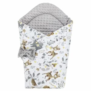 TupTam Baby Winter Einschlagdecke Warm Wattiert Minky beige/grau