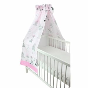 TupTam Babybett Himmel mit Schleifchen grau/pink