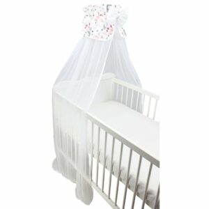 TupTam Babybett Himmel mit Schleife Transparent rosa/weiß