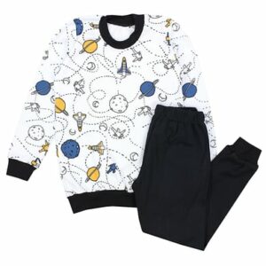 TupTam Kinder Jungen Pyjama Set Langarm 2-teilig schwarz/weiß