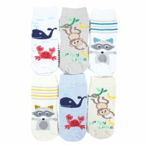 TupTam Kinder Socken Mädchen Jungen Bunt Gemustert 6er Pack beige/weiß