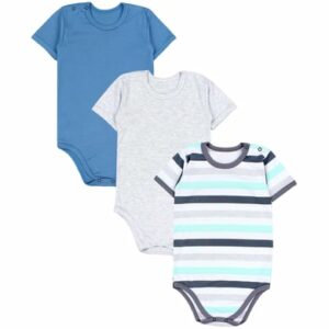 TupTam Kinder Unisex Kurzarm Body 3er Set graublau