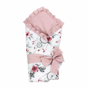 TupTam Unisex Baby Einschlagdecke mit Schleife rosa/weiß