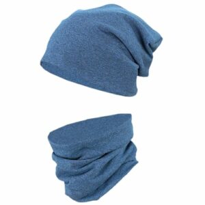 TupTam Unisex Kinder Beanie Mütze Schlauchschal Set blau Modell 1