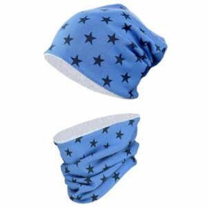 TupTam Unisex Kinder Beanie Mütze Schlauchschal Set graublau