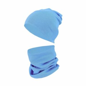 TupTam Unisex Kinder Beanie Mütze Schlauchschal Set hellblau