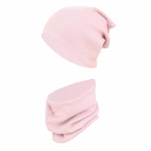 TupTam Unisex Kinder Beanie Mütze Schlauchschal Set pastellrosa