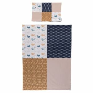 Ullenboom Bettwäsche-Set 100x135 cm und Kissenbezug 40x60 cm - Wale